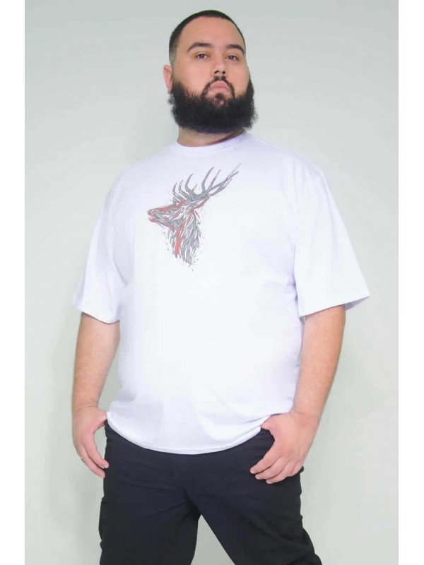 Camiseta Plus Size Cervo Branca