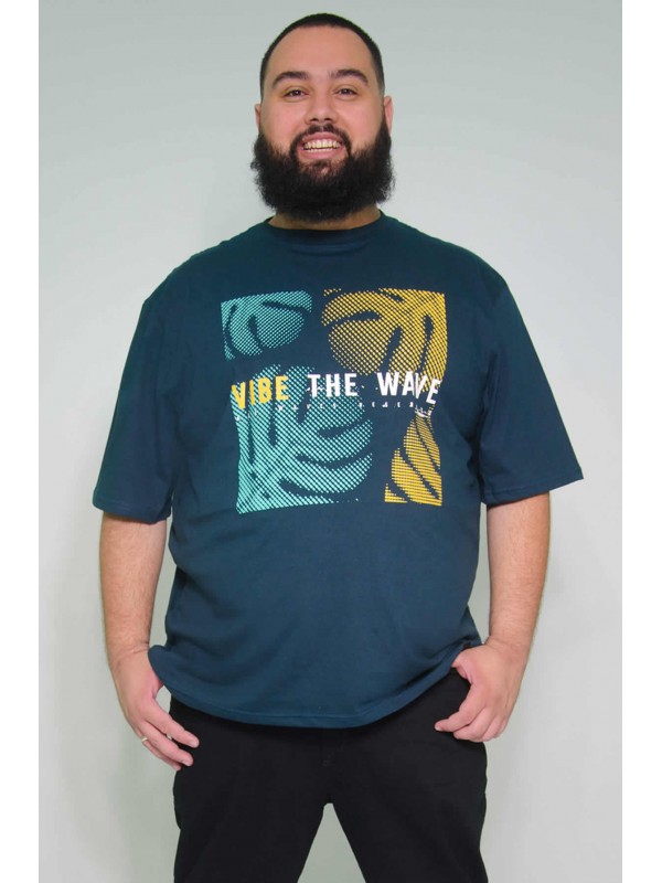 Camiseta Plus Size Vibe The Wave Petróleo