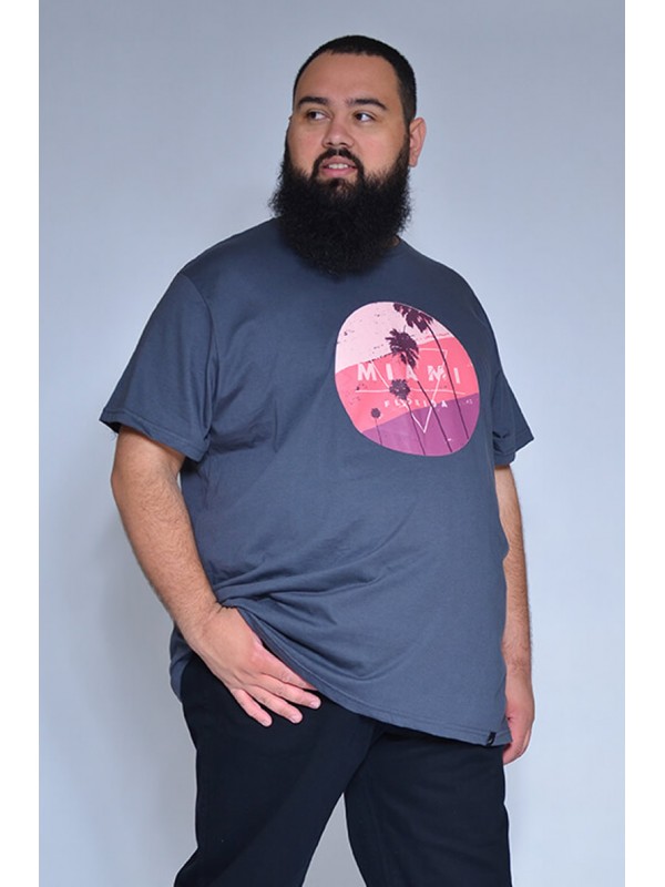 Camiseta Plus Size Miami Chumbo