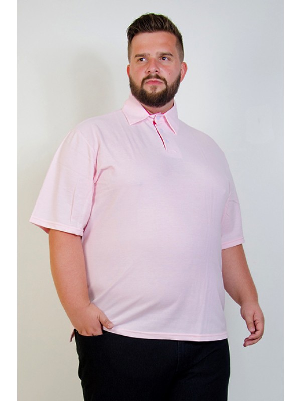 Camiseta Polo Plus Size Rosa