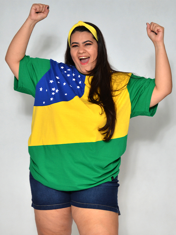 Camiseta Brasil Estrela Plus Size 
