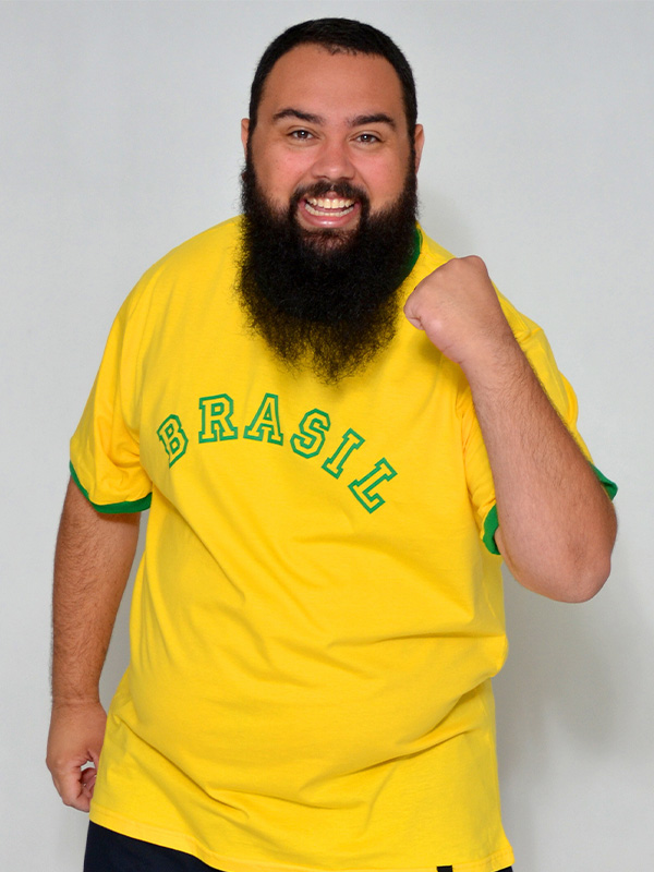 Camiseta Brasil Plus Size Ouro