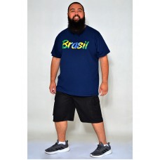 Camiseta Brasil Plus Size Marinho