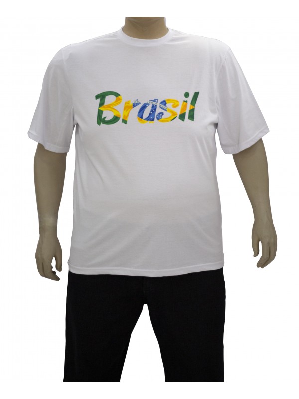 Camiseta Brasil Plus Size Branca
