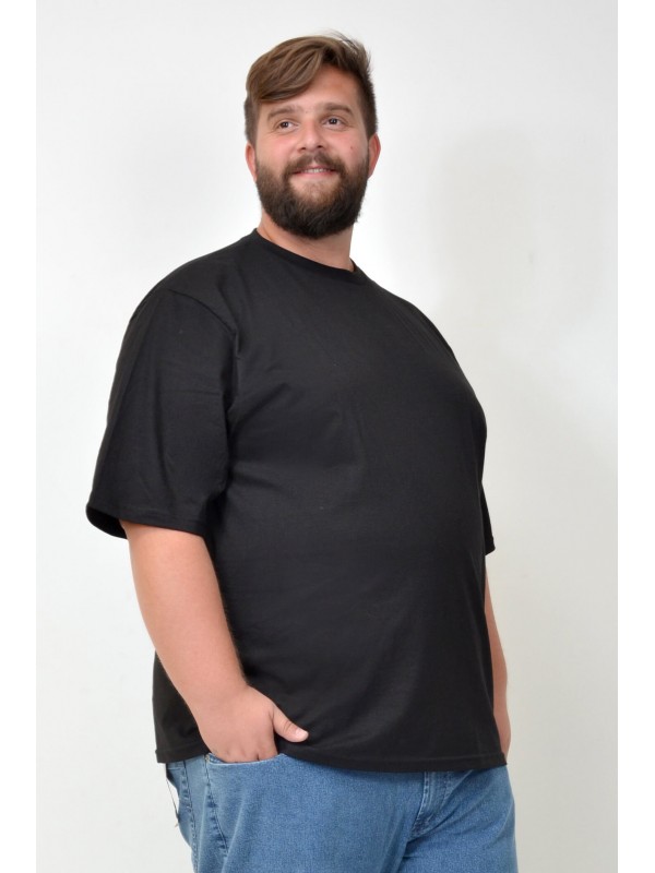 Camiseta Básica Plus Size com Elastano Preta