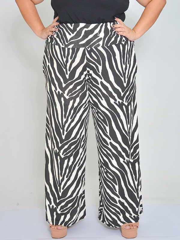 Calça Pantalona Cós Largo Zebra